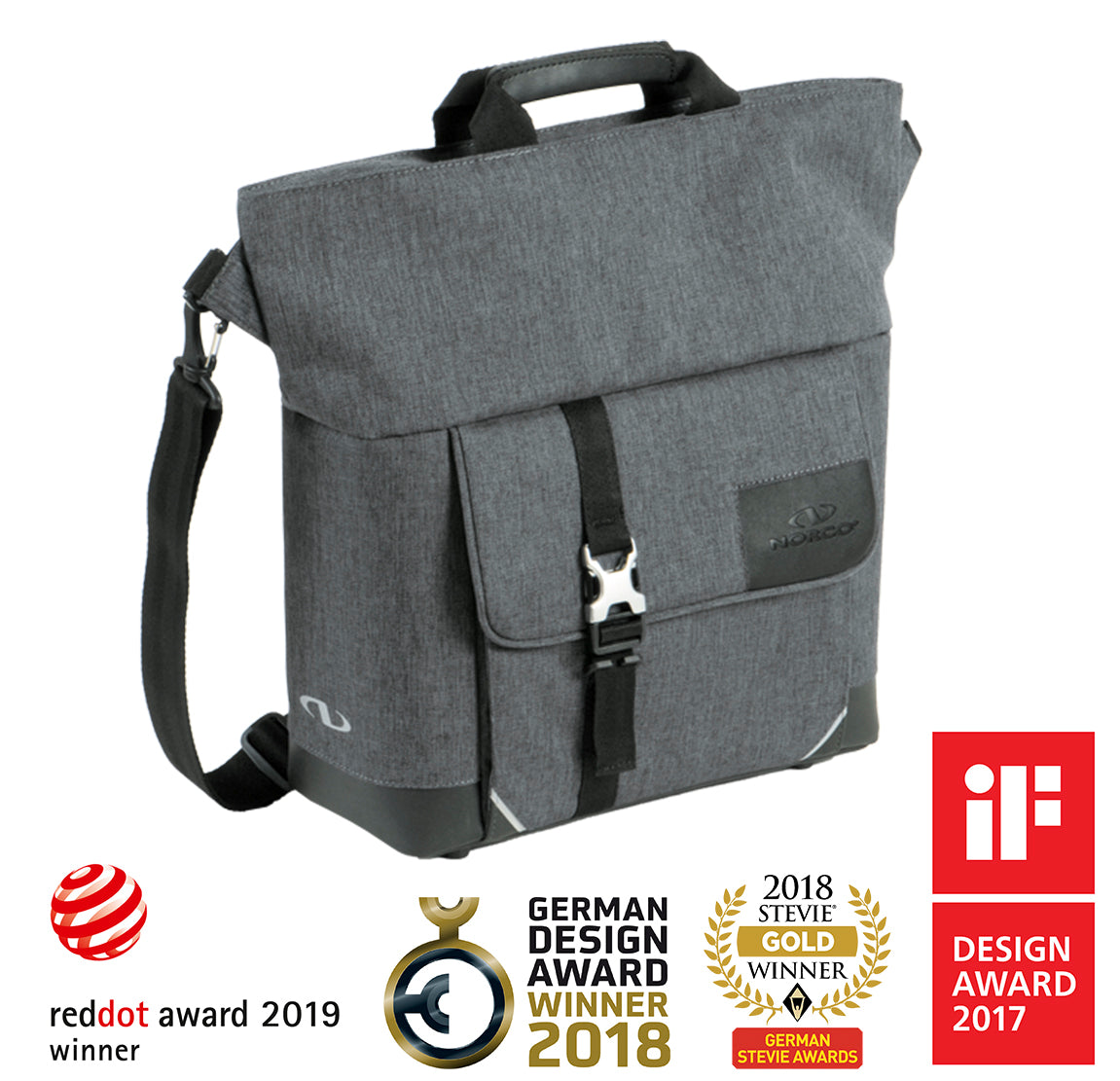 Norco Belford City Gepäckträgertasche grau Klickfix 15L