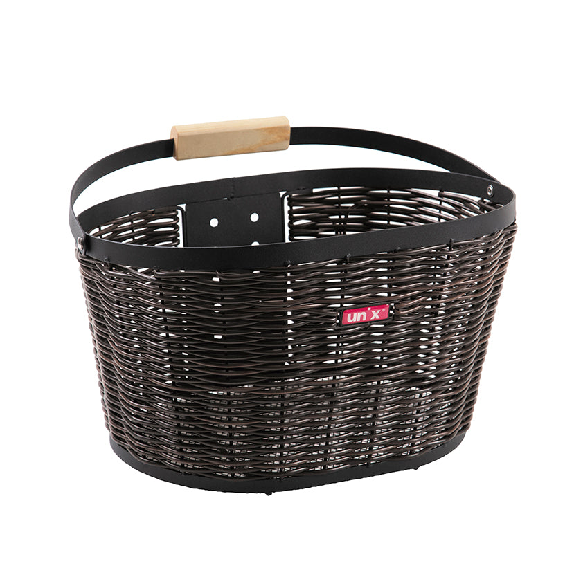 Unix Brando Vorderradkorb schwarz/braun 15L Klickfix