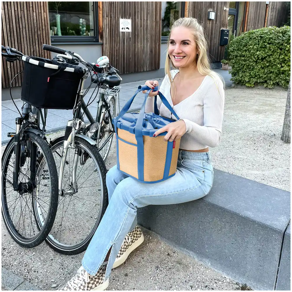 KLICKfix Reisenthel Bikebasket Lenkerkorb Raffia Blau 15L
