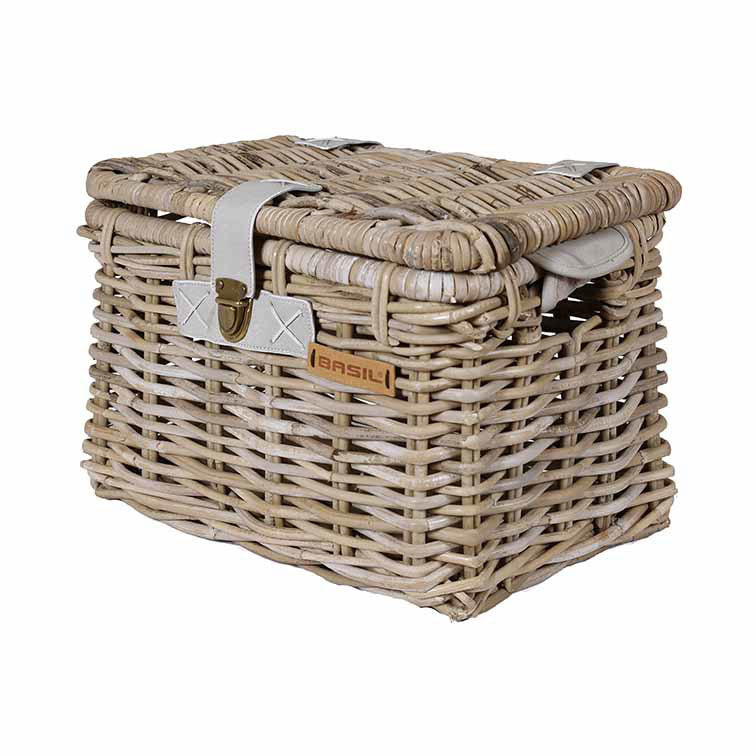 Basil Rattan Korb Denton Deckel natur grau Gr. L 37x51x31cm