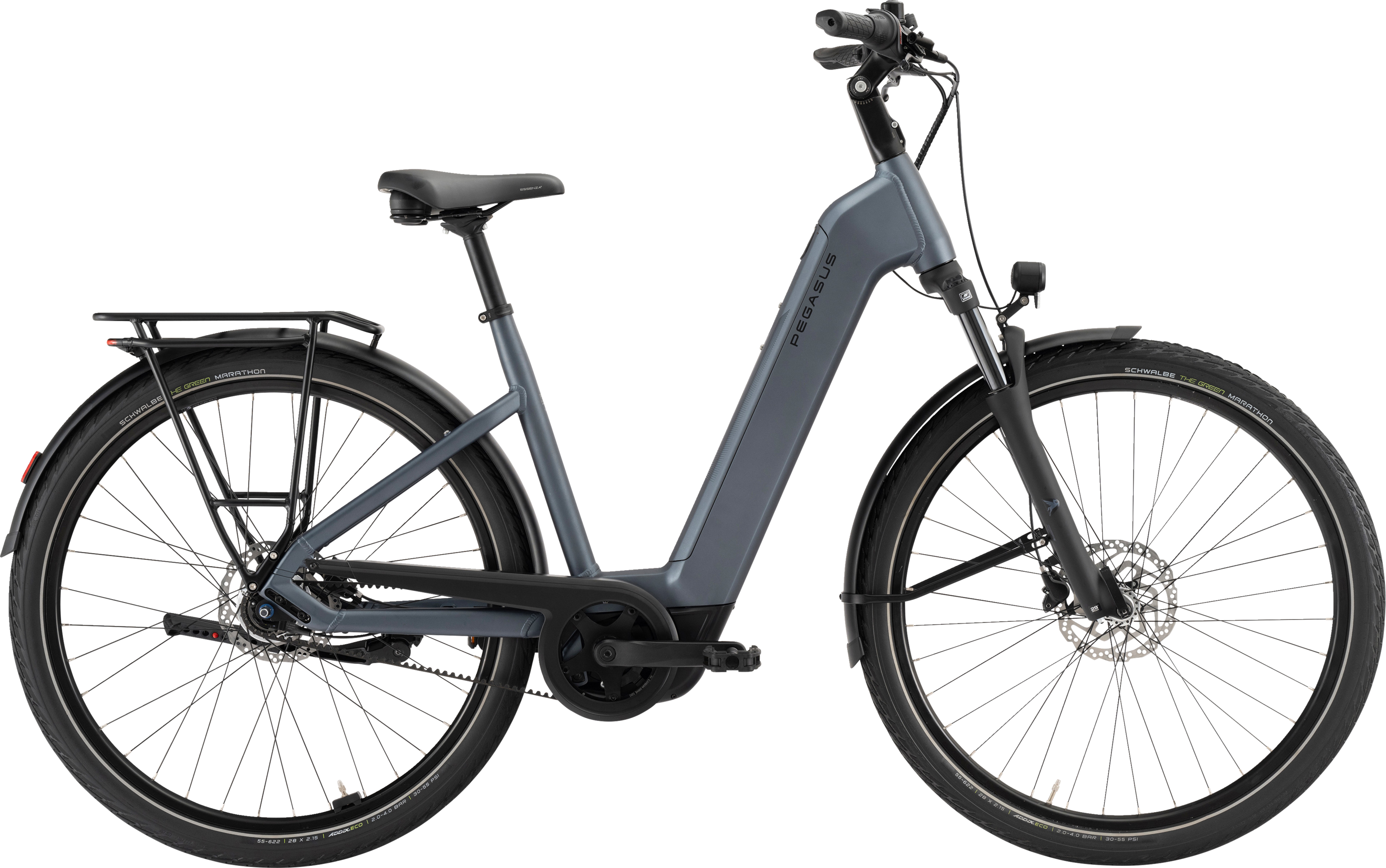 Pegasus Solero EVO 7F Belt blau | 800WH | E-Bike Damen City | 2026 | Freilauf