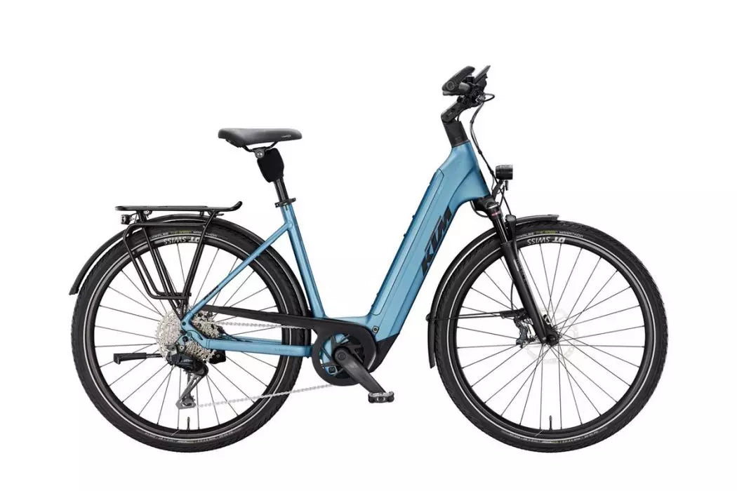 city e bike damen mit korb KTM MACINA STYLE 810 DI2 blau | 800WH | E-Bike Damen Trekking