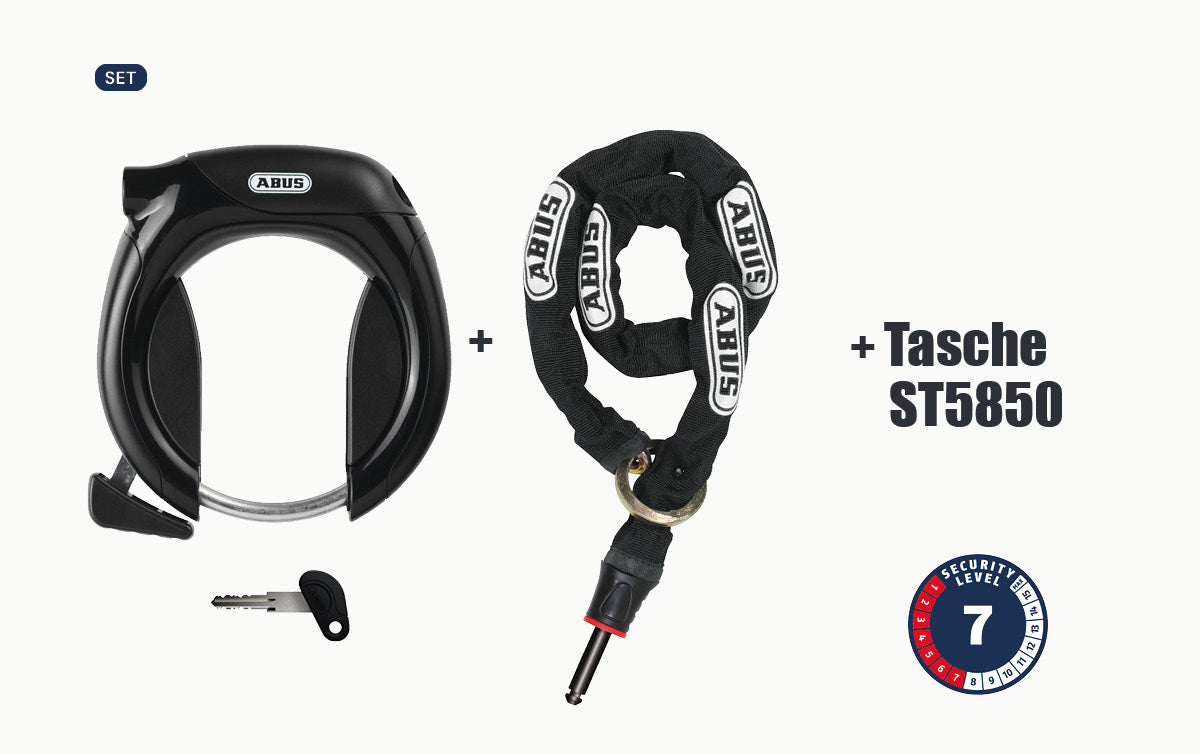Abus Rahmenschloss PRO TECTIC 4960 NR T82 ASY + Kette + Tasche SET