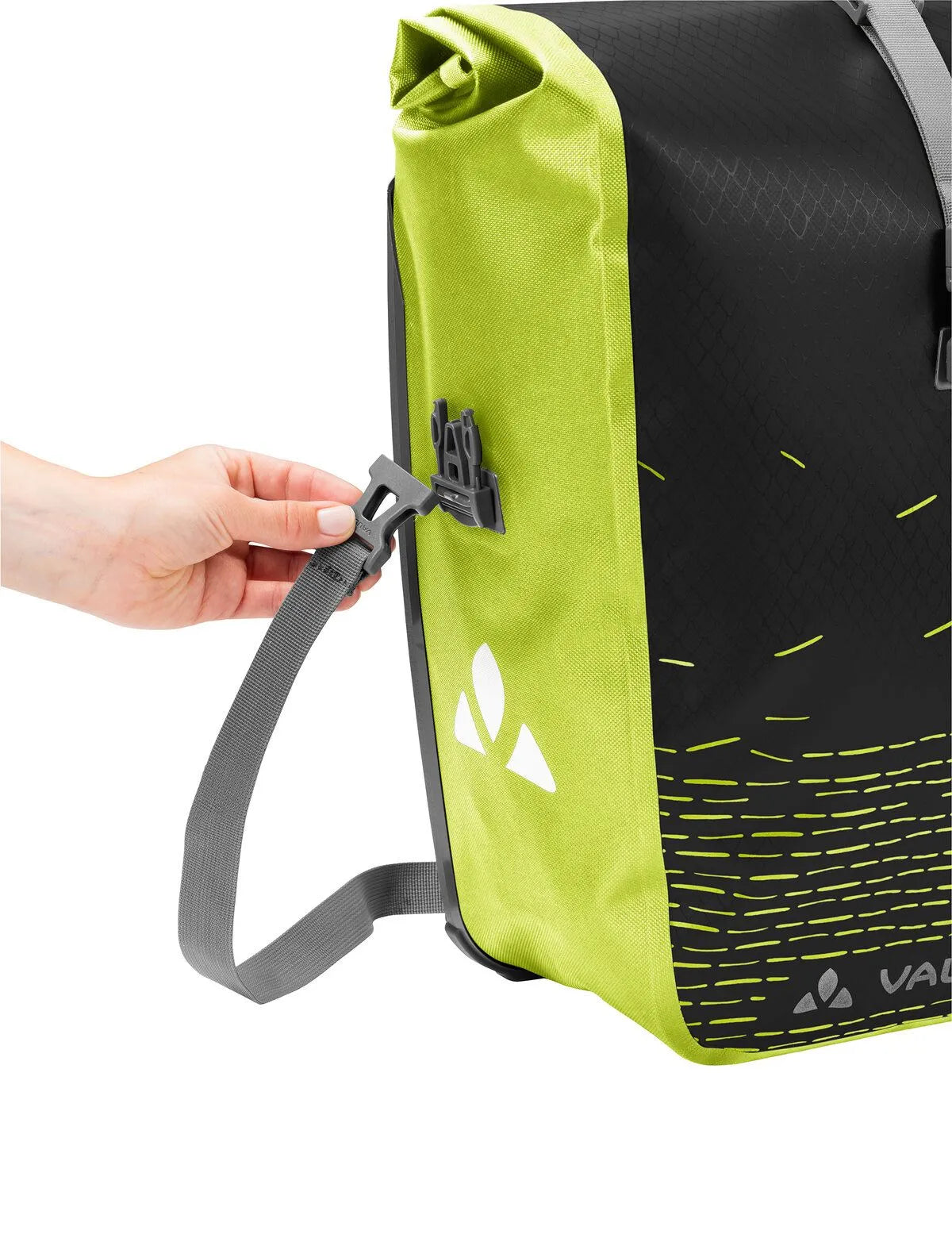 Vaude Fahrradtasche Aqua Back Print Single 24L schwarz / grün