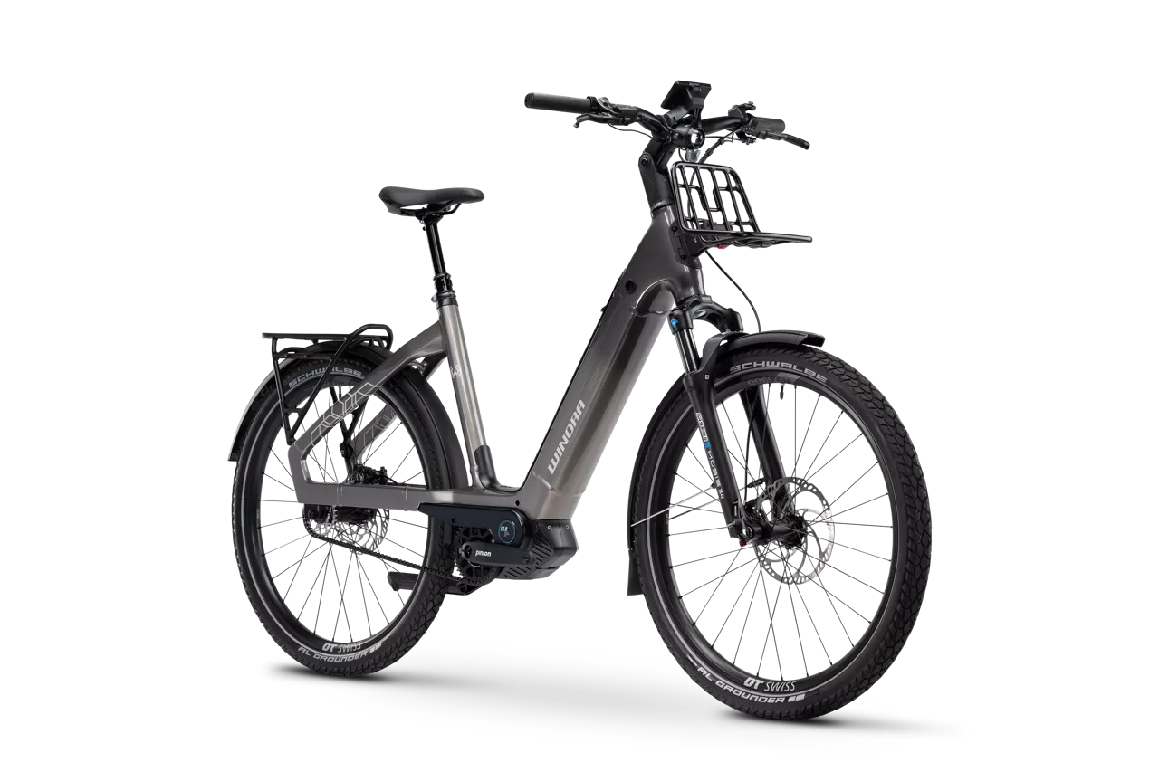 Winora Sinus AS grau | 800WH | E-Bike Damen City | 2026 | Getriebetechnik