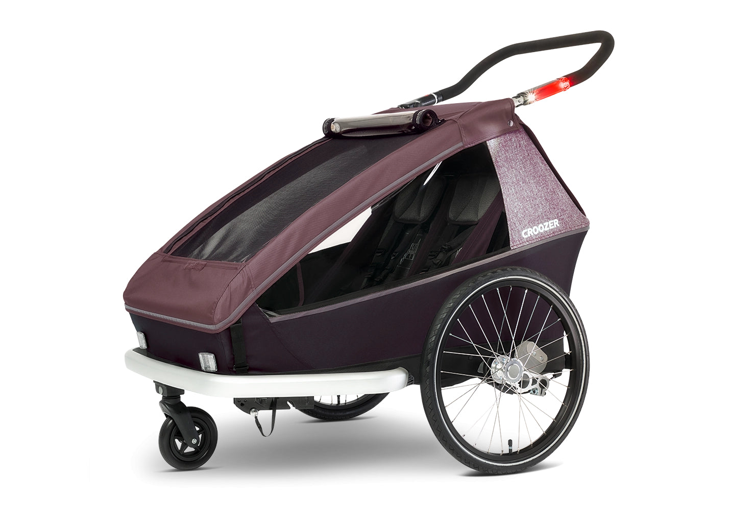 Croozer Fahrradanhänger Kid Vaaya 2 Allseason-Bundle lila für 2 Kinder