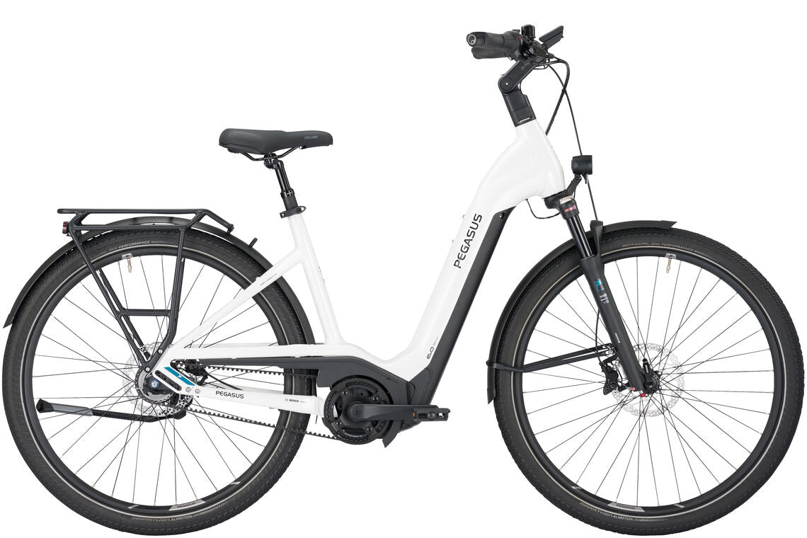 Pegasus PREMIO EVO 5 F LITE BELT weiß | 750WH | E-Bike Damen Trekking | 2024 | Freilauf