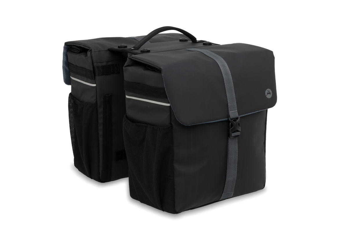 Gazelle Doppeltasche Double Pannier MIK schwarz / grau 35L