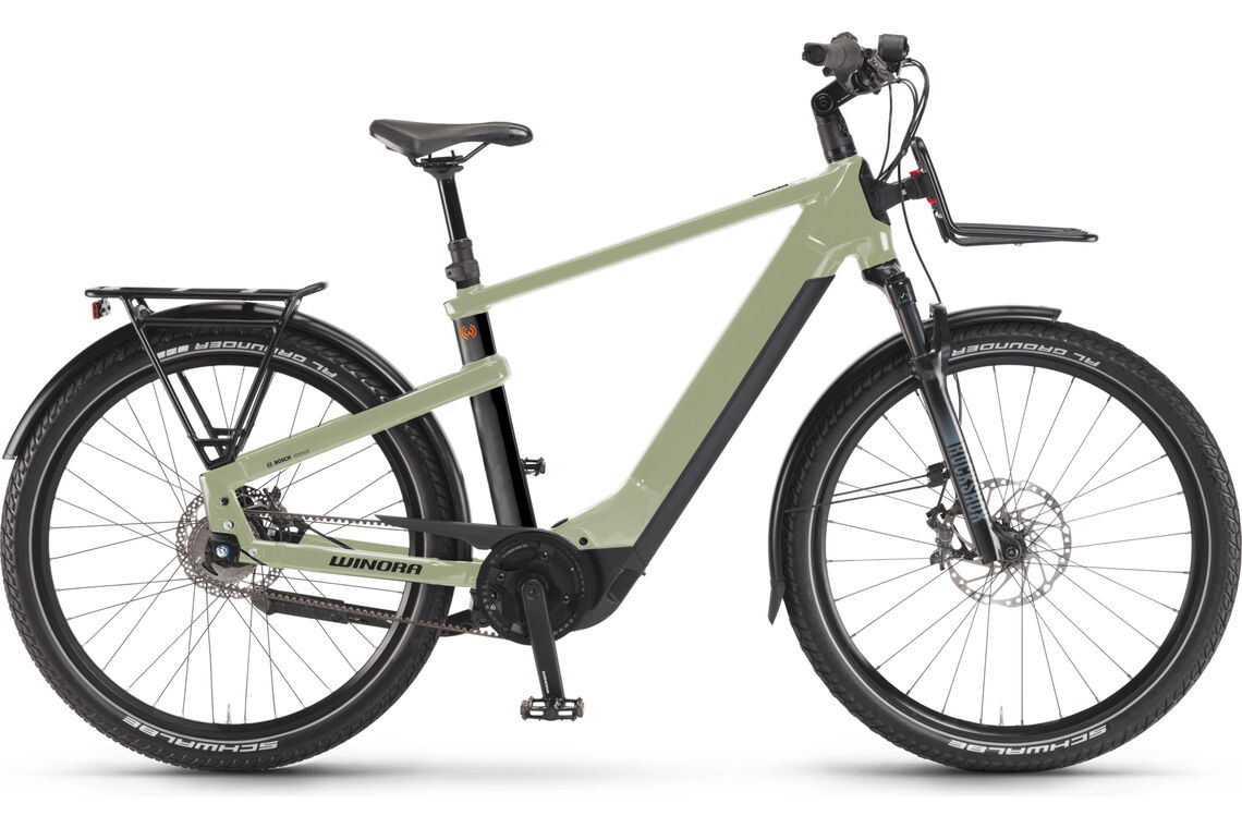 Winora Yakun R5 Pro grün | 750WH | E-Bike Herren Trekking | 2024 | Freilauf-Nabe