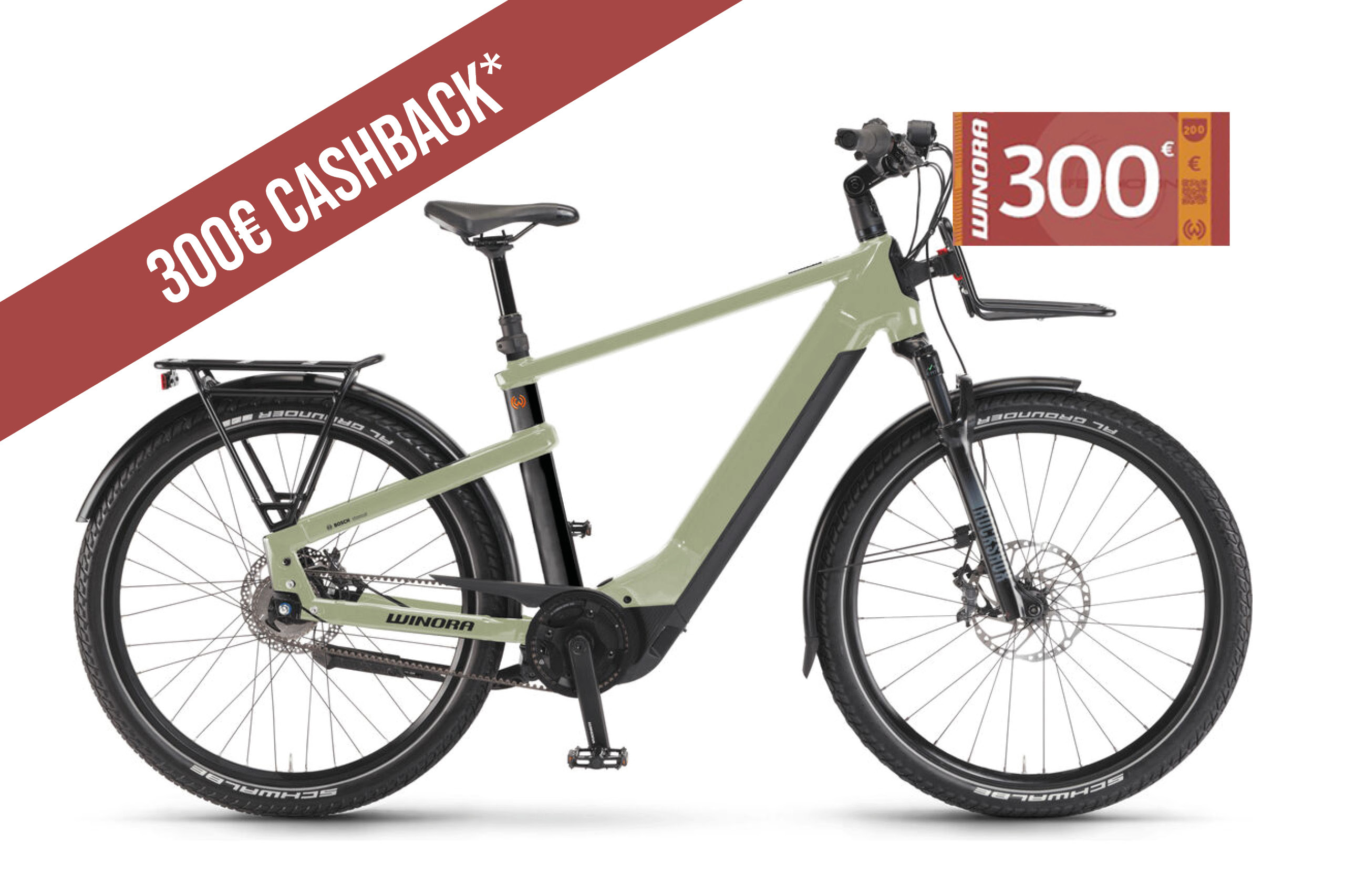 Winora Yakun R5 Pro grün | 750WH | E-Bike Herren Trekking | 2024 | Freilauf-Nabe