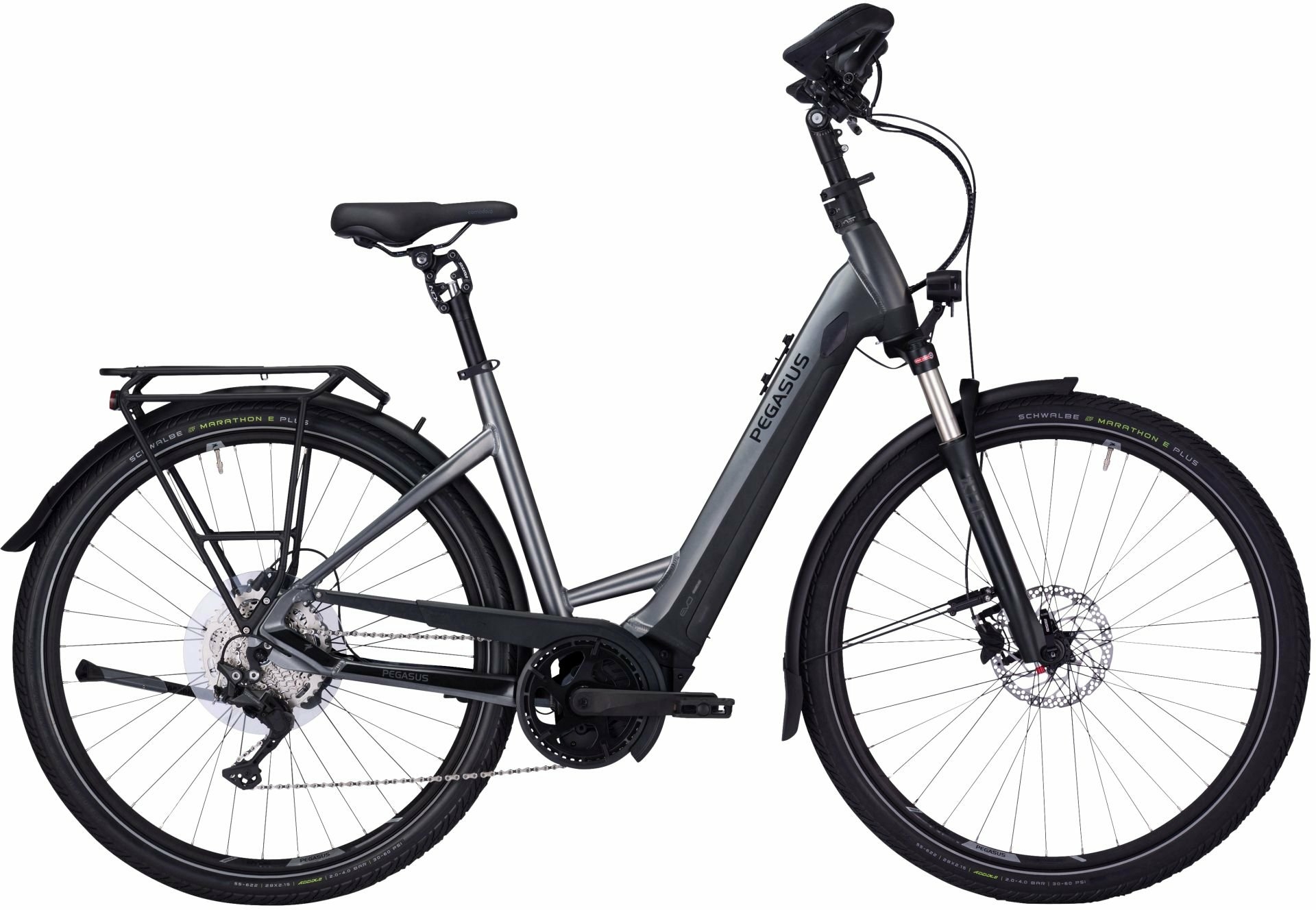 Pegasus Premio EVO 10 Lite COMFORT grau | 625WH | E-Bike Damen Trekking | | Kettenschaltung