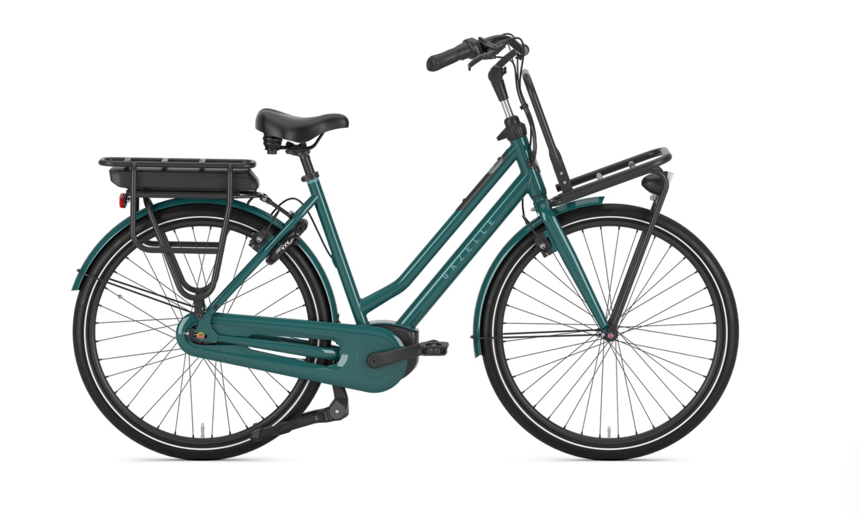 Gazelle HeavyDutyNL C7+ HMB Smart grün | 500WH | E-Bike Damen City | 2024 | Freilauf-Nabe