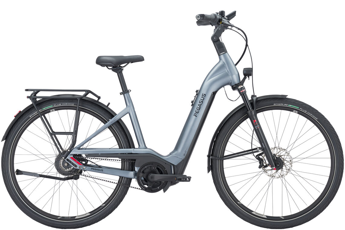 Pegasus Premio EVO NV Lite Belt grau | 750WH | E-Bike Damen Trekking | 2023 | Enviolo