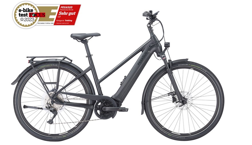 Pegasus Premio Evo 10 Lite schwarz | 625WH | E-Bike Damen Trekking | 2024 | Kettenschaltung